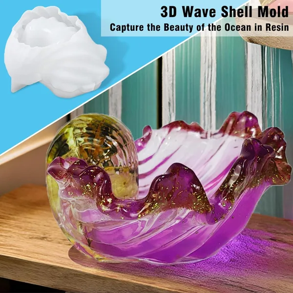 Molde de silicone para bandeja de concha em resina